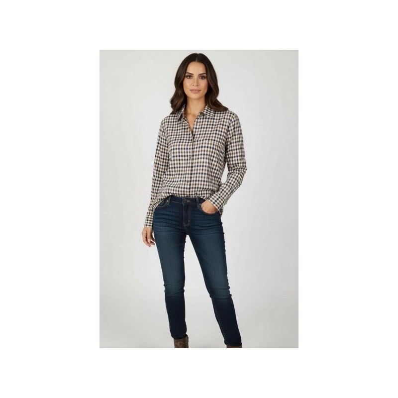 Chemisier femme à carreaux élégant et confortable