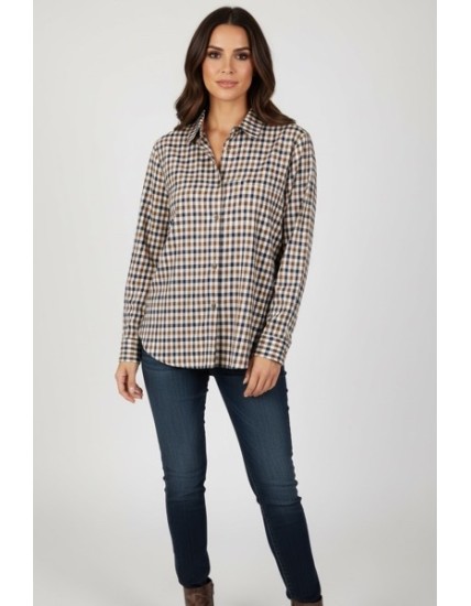 Chemisier femme à carreaux élégant et confortable
