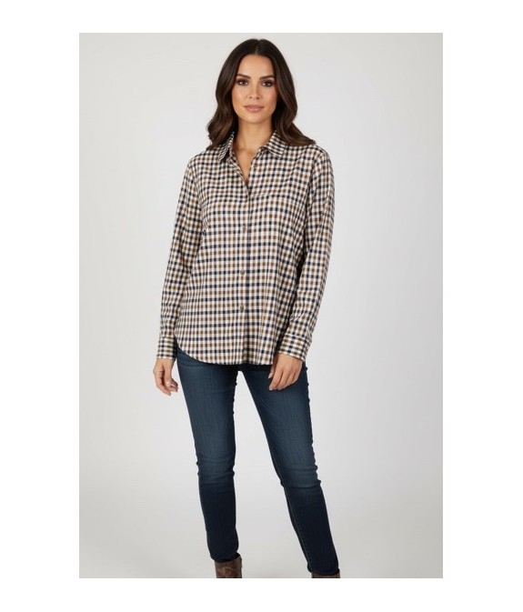 Chemisier femme à carreaux élégant et confortable