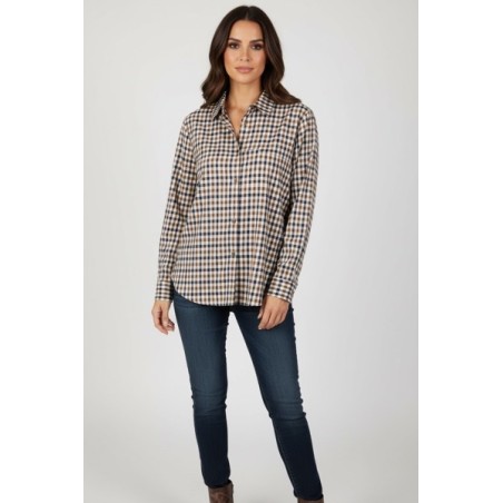Chemisier femme à carreaux élégant et confortable