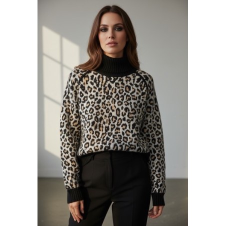 Pull Léopard Femme Hiver – Confort, Style Casual Chic & Coupe Moderne
