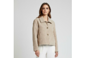 Veste femme en tissu texturé beige – Élégance minimaliste & style intemporel
