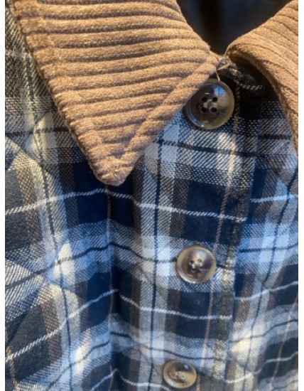 Veste femme à carreaux avec détails en velours côtelé – Style casual chic