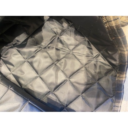 Veste femme à carreaux avec col velours côtelé – Surchemise tendance automne/hiver