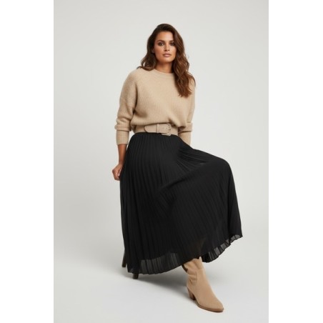 Jupe longue plissée noire pour femme – Élégante, fluide et tendance | Nouvelle collection