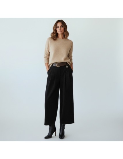 Pantalon large en velours noir