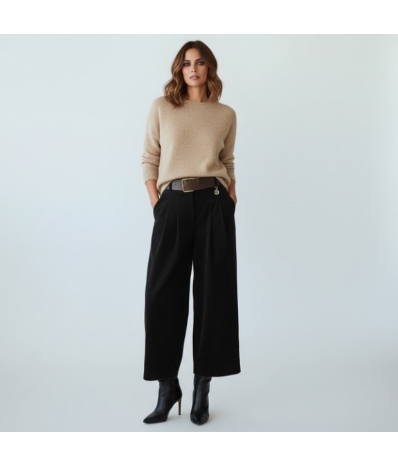 Pantalon large en velours noir