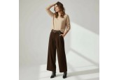 Pantalon large en velours chocolat
