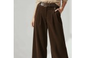 Pantalon large en velours chocolat