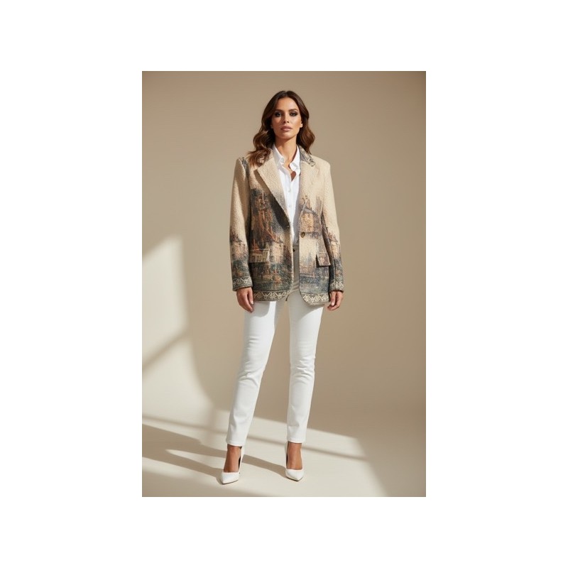 Veste femme matière bouclette effet mouton