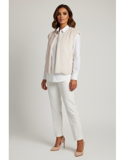 Veste sans manches femme en fausse fourrure