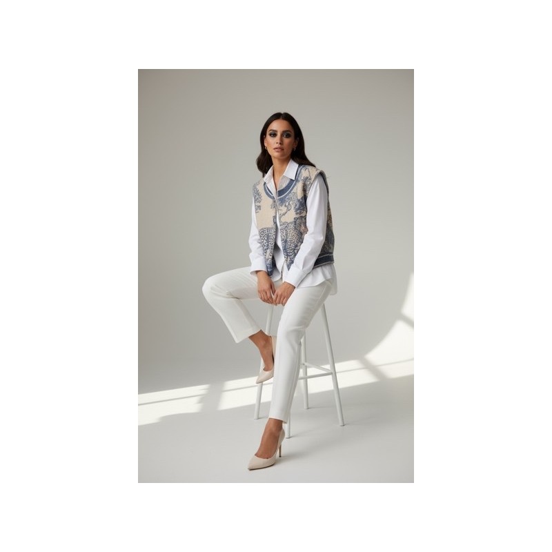 Veste sans manches imprimé savane effet bouclette mouton Veste sans manches imprimé savane effet bouclette mouton