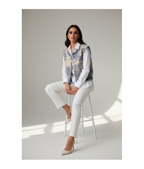 Veste sans manches motif Savane effet bouclette mouton – Gilet safari tendance femme