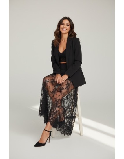 Jupe-short deux-en-un en dentelle noire