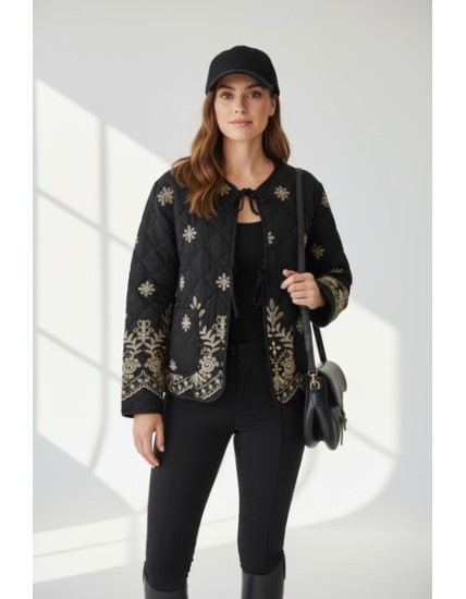 Veste matelassée brodée femme