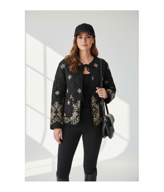 Veste matelassée brodée femme