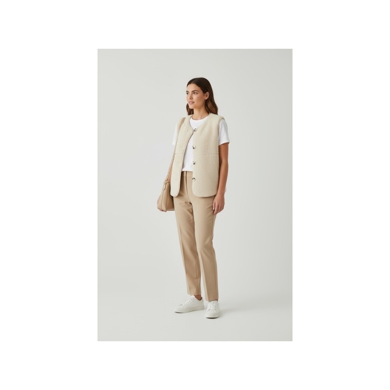 Veste sans manches réversible femme – Léopard & effet bouclette mouton Veste sans manches réversible femme – Léopard & effet bouclette mouton