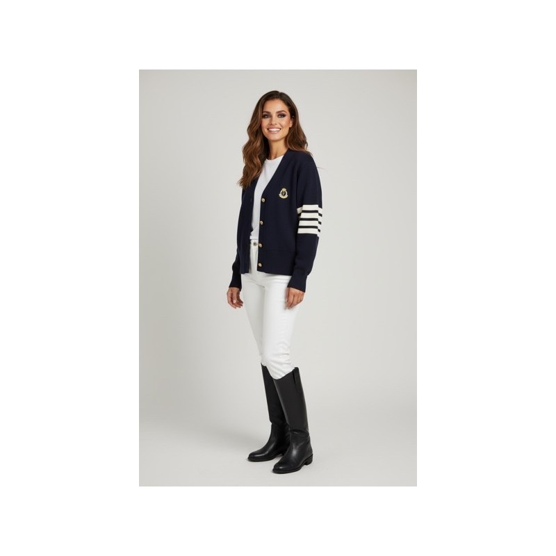 Gilet cardigan marine style chic & sportif