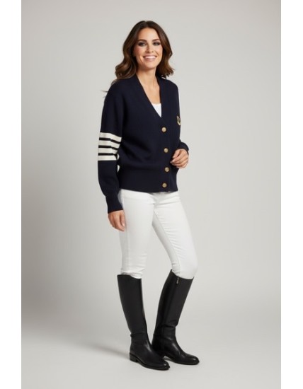 Gilet cardigan marine style chic & sportif
