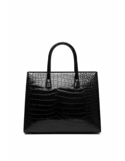 Sac à Main Croco Vernis Noir