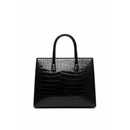 Sac à Main Croco Vernis Noir