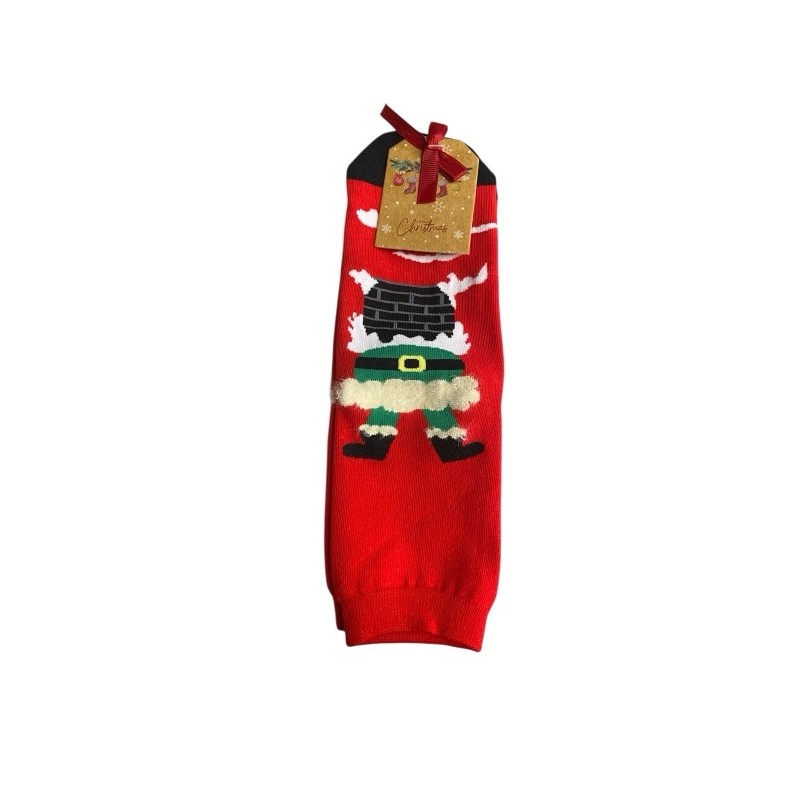 Chaussettes de Noël Festives – Motif Personnage de Noël – Rouge Chaussettes de Noël Festives – Motif Personnage de Noël – Rouge