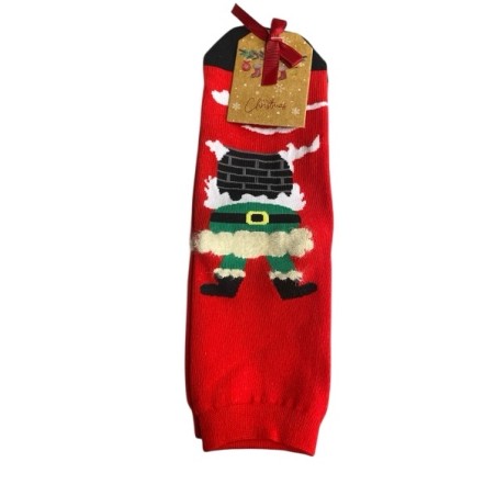 Chaussettes de Noël Festives – Motif Personnage de Noël – Rouge