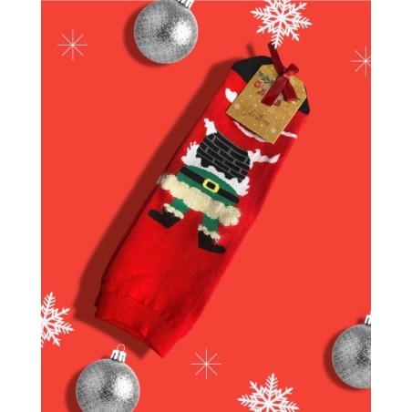 Chaussettes de Noël Festives – Motif Personnage de Noël – Rouge